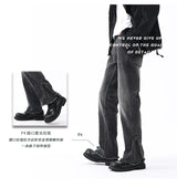 men streetwear hem zipper plus size distressed retro fashion loose casual denim pants jeans cityboy jeans trousers 28 40 unique jeans style 2731