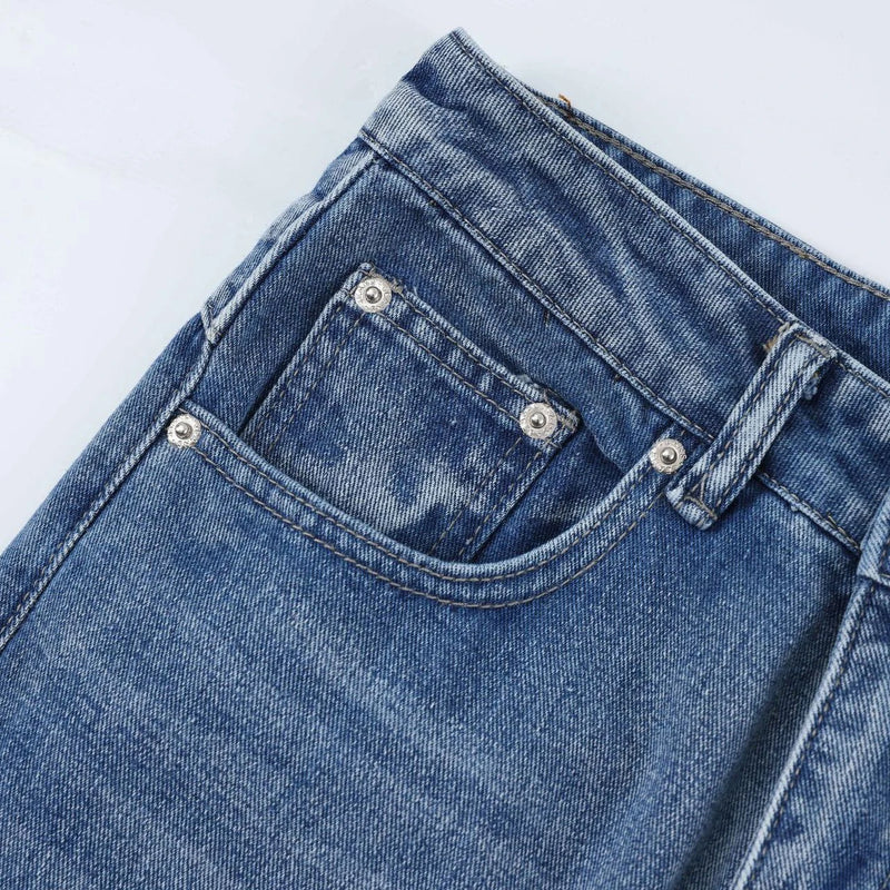 2024 ripped jeans high street straight trousers destroyed hole baggy denim pants vintage retro hip hop ripped baggy denim