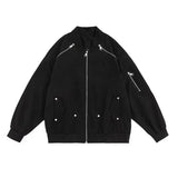 retro baseball bomber, daily drip outerwear, casual outfit