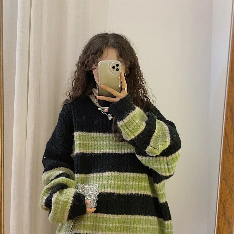 grunge knit pullover for fall and winter, oversized aesthetic with urban style, mens fashion layer for modern streetwear coll