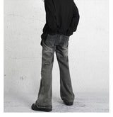 2023 dark streetwear totem embroidery vintage baggy men jeans pants feet zipper straight hip hop punk denim trousers ropa hombre unique jeans style 1770
