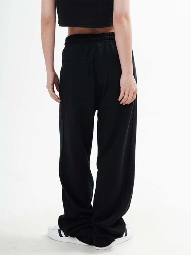 fashion washed distressed pants elastic waist drawstring men women hip hop casual sportwear pants unisex y2k streetwear joggers unique joggers style 549