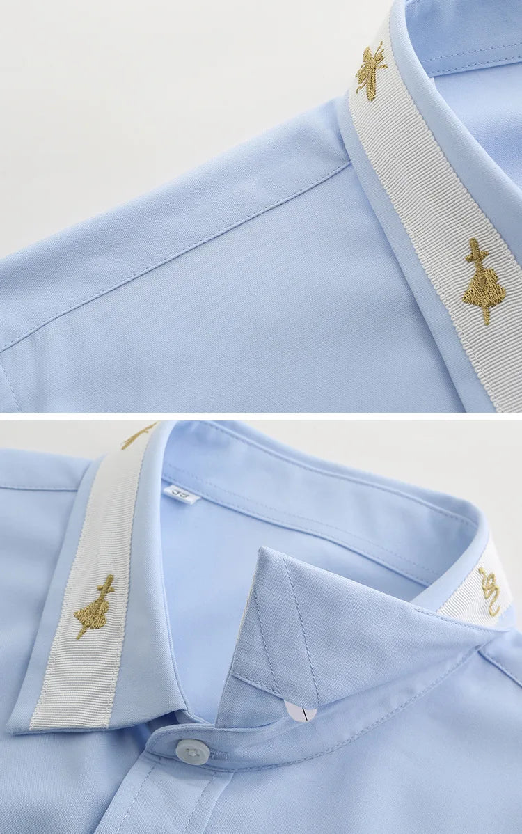 New 2022 Luxury Men Classic Embroidered bee Snake UFO Fashion Cotton Casual Shirts Shirt High Quality Short Sleeves A71