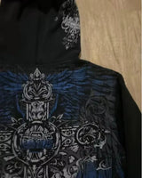 American Fashion Joker Goth Printed Zipper Hoodie Men Street Hip Hop L