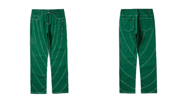 fashion design lines denim jeans mens zipper loose straight trousers hip hop new casual streetwear pants joggers baggy jeans unique joggers style 1466