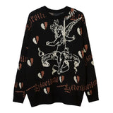 hip hop harajuku angle pattern knitted sweater unisex pullover streetwear winter casual loose mens sweater warm jumper knitwear - gothic aesthetic hoodie for winter, oversized streetwear hoodie, high quality cotton hoodie
