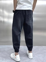 harajuku fashion harem pants mens printed cargo jeans vintage elastic waistband baggy jeans hip hop streetwear men clothing utility cargo pants