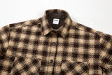 Side Split Irregualr Hem Color Match Plaid Long leeve Shirts Men's Autumn Pockets Streetwear Oversized Checkered Top Tees