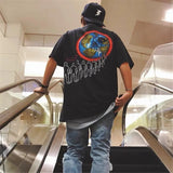Retro Vintage Metal Rock Band T-Shirt Portrait High-Street Washed Distressed Cotton Tops T-Shirt For Summer