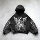 Oversized Sweatshirt Shining Angel Hoodies Women Goth New Couples Goth