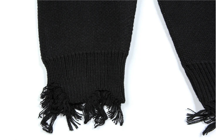 hip hop knitted pullover, bold design pullover, cozy fashion fit, stylish street outfit, modern aesthetic appeal