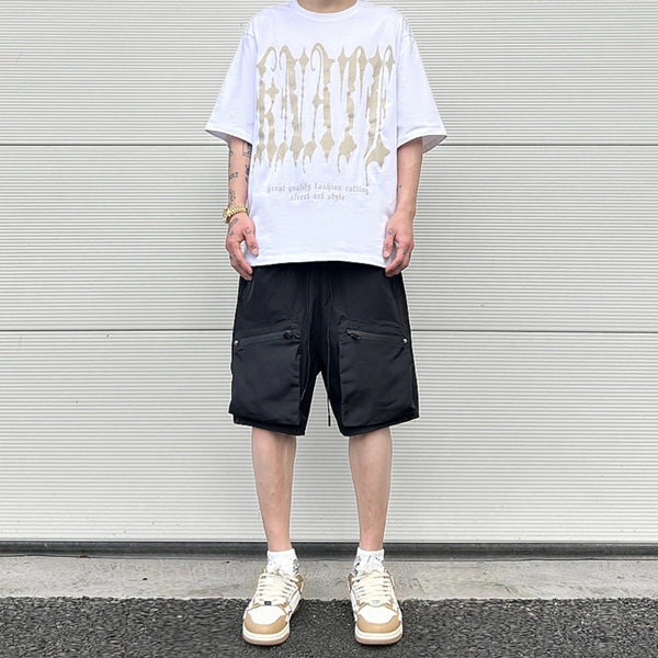Ins Summer Outdoor Functional Casual Cargo Shorts Oversized Retro Casual Zipper Pockets Men and Women's Knee-length Sweatpants