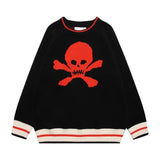 hip hop knitted sweater mens autumn winter o neck skulls pullover streetwear casual warm loose sweaters unisex jumpers knitwear high quality cotton pullover, oversized graphic print design, unique limited edition hoodie