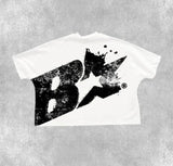 American Summer Street Fashion Brand Anime Print Oversized Half-sleeved Tops Men Y2k Hip-hop Retro Casual Loose T-shirts Women