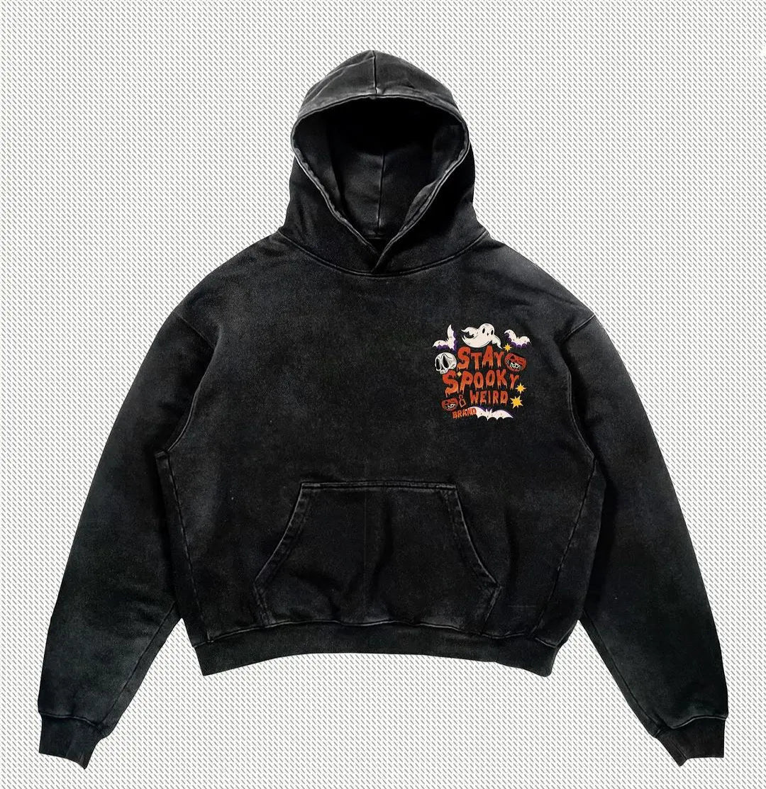 Harajuku Long Sleeved Hooded Sweatshirt New Gothic Halloween Cartoon L