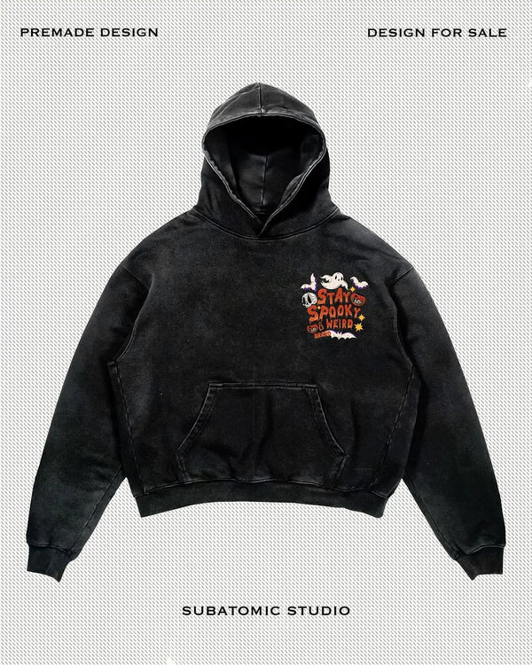 Harajuku Long Sleeved Hooded Sweatshirt New Gothic Halloween Cartoon L