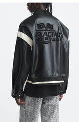 Spring And Autumn Men's Leather Jacket Coat American Baseball Suit Stitching Leather Jacket