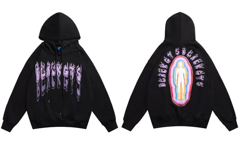 Hoodie Sweatshirt Streetwear Hip Hop Graphic Letter Print Punk Gothic