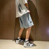 Korean Style Summer Men's Black Wide Leg Denim Shorts 2023 New Fashion Casual Baggy Short Jeans Male Brand Clothes