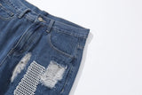 distressed skinny flared micro flare jean for mens mesh big destroyed ripped denim jeans hip hop biker jeans pants male unique jeans style 1336