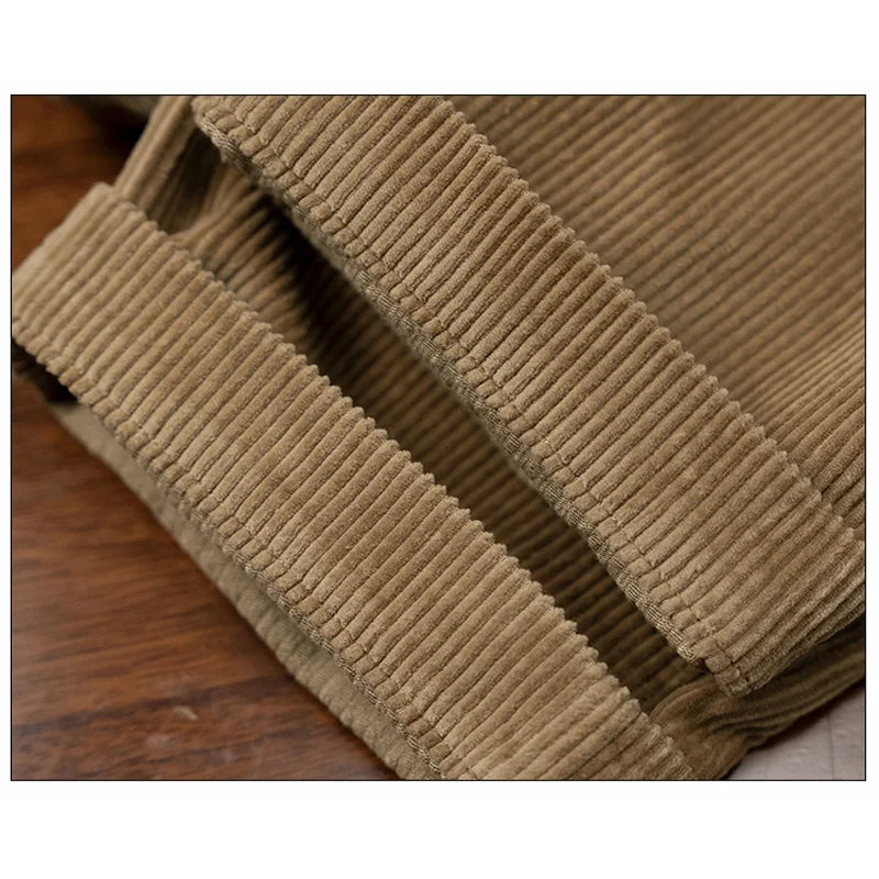 men american retro casual pure cotton corduroy pants japanese streetwear amikaji fashion straight cargo pant trouser unique cargo style 1995