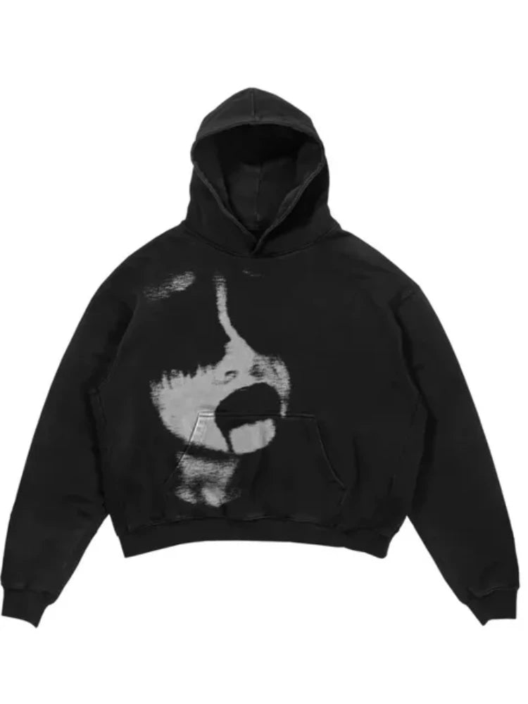 Y2K Womens Top Hoodies Sweatshirt Pullover Oversized Streetwear Vintag