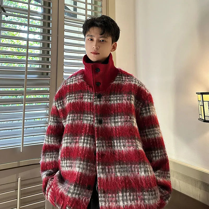 checkered varsity bomber, modern streetwear - comfortable cotton fit with bold prints