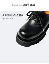 Men High Quality Genuine Leather Streetwear Fashion Casual Hip Hop Derby Shoes Cow Leather Rubber Foam Sole High Heels Shoes
