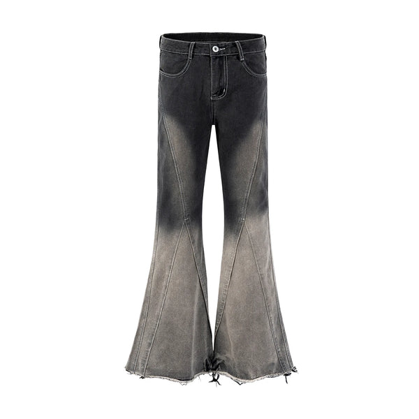 black gray gradient slim jeans floor mop flared pants high street new trendy fashionable hip hop washed vintage mens jean pants ripped baggy denim