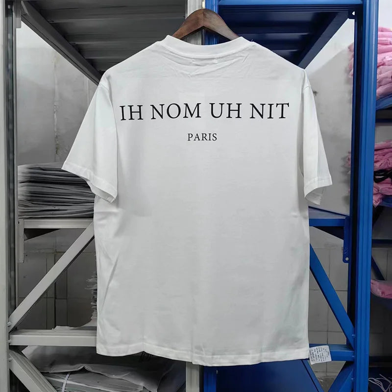 Harajuku Oversized Shirt – Black White Ih Nom Uh Nit Short Sleeve Tops Tee Men Woman Be – Urban Streetwear for Men & Women