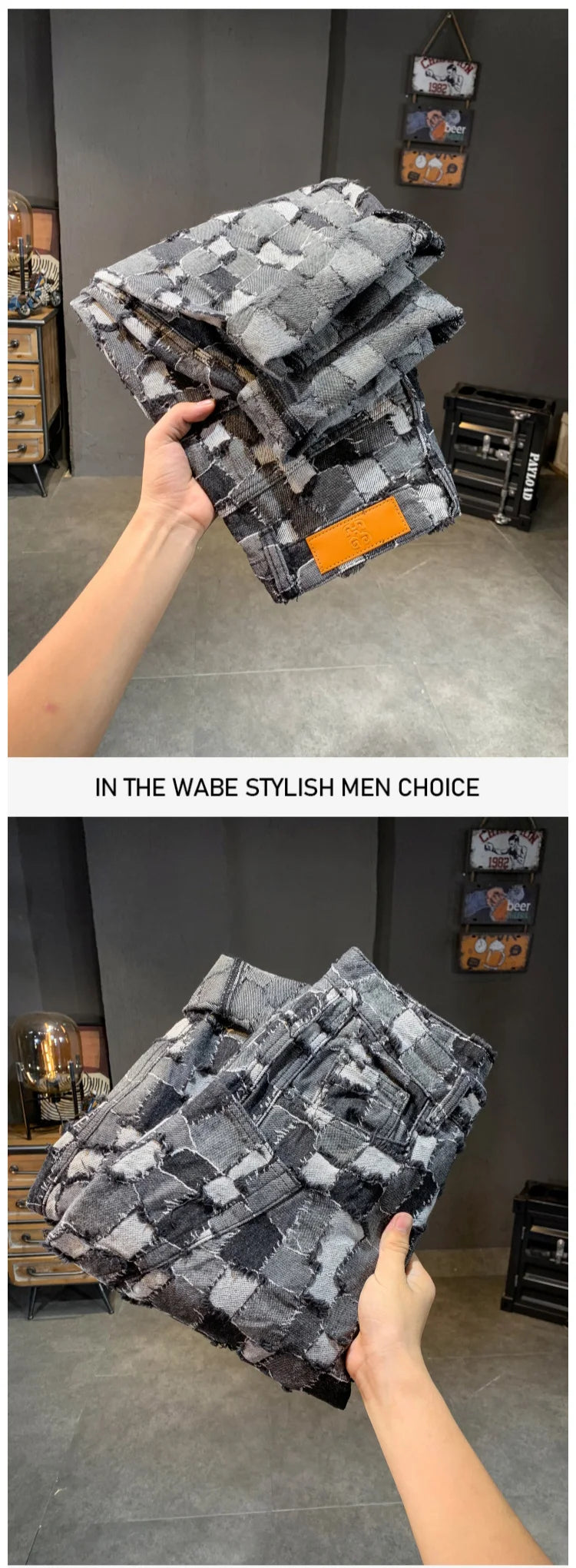 men distressed washed denim streetwear brand hip hop loose casual motorcycle cargo jeans pant cityboy y2k trousers unique cargo style 2437