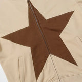 American Zip Up Hoodie Jacket Y2K Grunge Vintage Star Patch Punk Gothic Loose Hooded Sweatshirt Coat Harajuku Cotton Streetwear