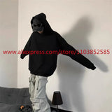 2024 Autumn Winter High Street Basic Vintage Damaged Hole Loose Hoodie