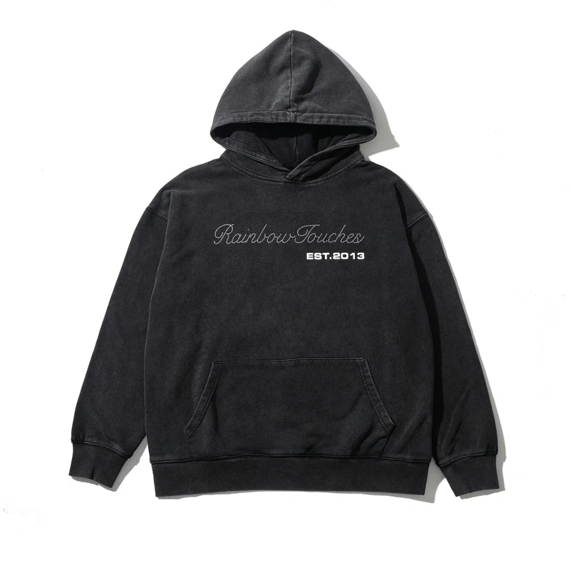 rainbowtouches washed hoodie 2022 men fashion autumn hip hop fashion high street skull graphic print unisex essential hoodie high quality cotton pullover, oversized graphic print design, urban wear with bold artwork