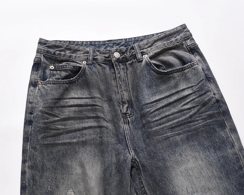 frayed hole distreesed big hole baggy jeans for men and women pantalones hombre streetwear y2k casual denim trousers oversized unique jeans style 5904