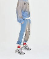 24ss rrr123 gymno high street heavyweight best quality cotton gradient washed distressed drawstring casual sport pants leggins minimalist street pants