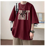 Y2k Crying character – 2024 New American Letter Print Short Sleeve Tee Shirt Mens