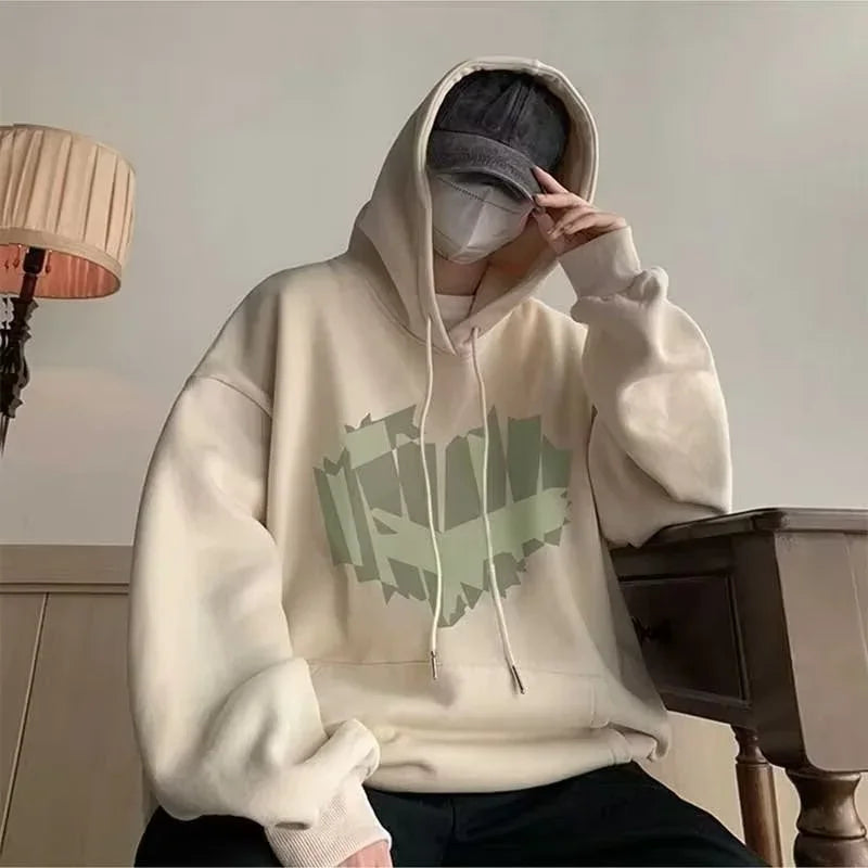 Autumn New Love Graphic Print Hoody Sweatshirts Man Hip Hop Oversized