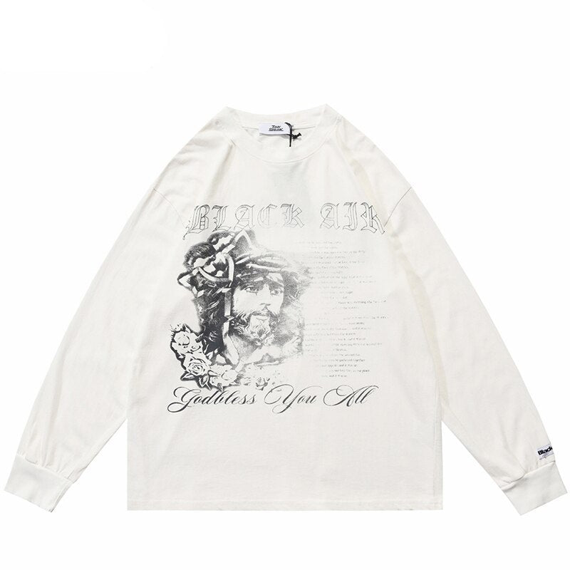 "Retro Rose" Unisex Men Women Streetwear Graphic Sweatshirt Daulet Apparel