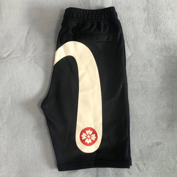 Harajuku Y2K Men's Gym Shorts Evisued Shorts Casual Japanese Fashion Brand M Printed Wide Leg Shorts Summer Men Clothing