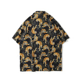Dark Icon Tiger Print Street Fashion Men's Shirt 2021 Summer Polo Shirt Thin Material Hawaiian Shirt Male Blouse