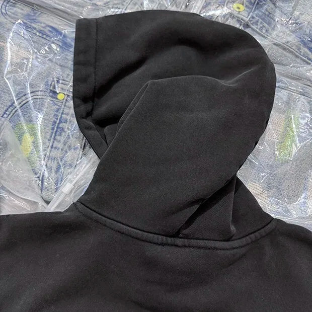 Street punk skate hoodie with rebellious graphic print