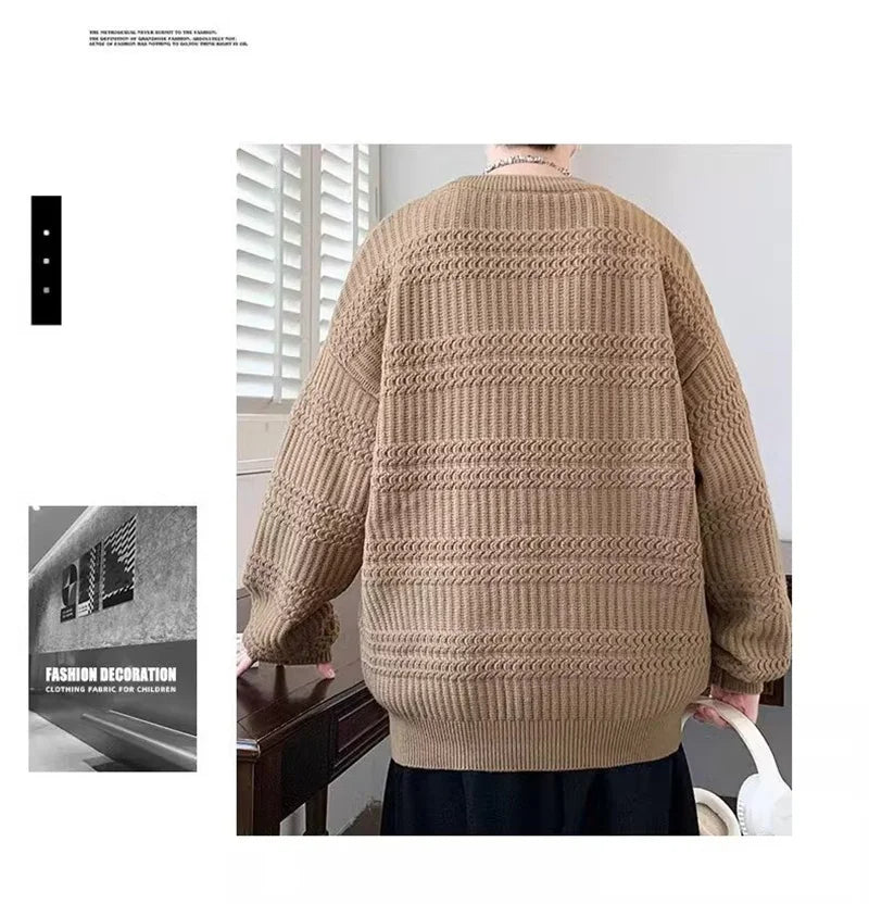 varsity graphic knit, unisex street look, trendy streetwear apparel for men and women
