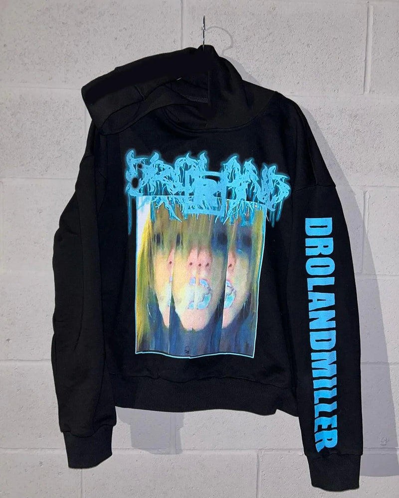 Y2k Long Sleeved Pullover Oversized Sweatshirt Dark Cartoon Hip-Hop Pattern Hoodie Streetwear Fashion Fall Winter Outfit Ootd