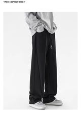 winter mens gray thickened straight leg sweatpants 2025 high street baggy drape pants korean fashion y2k casual trousers unique joggers style 154