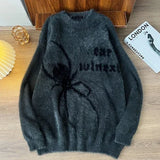 grunge knit sweater with heavyweight fabric, layered urban look for cold weather, street fashion menswear trend for seasonal 