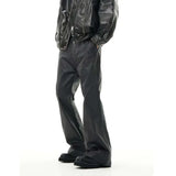 men japanese streetwear fashion vintage hip hop punk gothic cleanfit black coated flare pant man trousers clean everyday pants