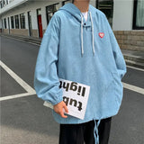 Style High Street Corduroy Hooded Sweatshirt For Men Autumn And Winter