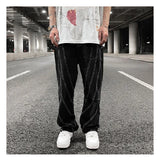 fashion design lines denim jeans mens zipper loose straight trousers hip hop new casual streetwear pants joggers baggy jeans unique joggers style 1458