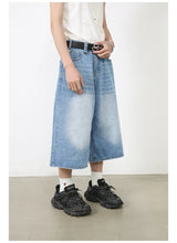 men summer streetwear fashion loose casual wide leg denim calf length jeans pants male vintage jeans baggy hosen pants unique jeans style 1508